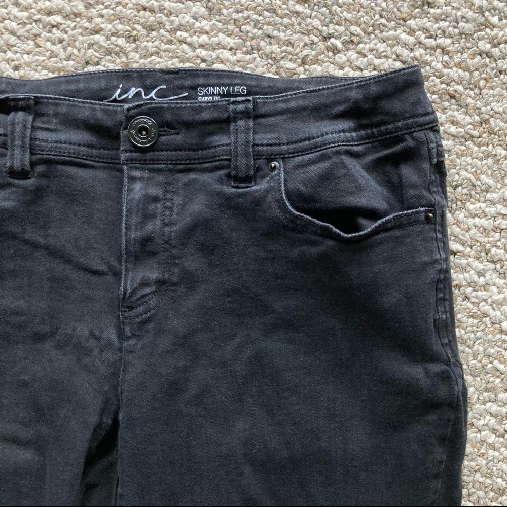 5/$15 INC Skinny Leg Curvy Fit Black Denim Jeans 4